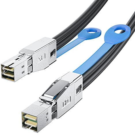 10Gtek 12G External Mini SAS HD SFF-8644 zu SFF-8644 Kabel, 0.5-Meter(1.65-ft)