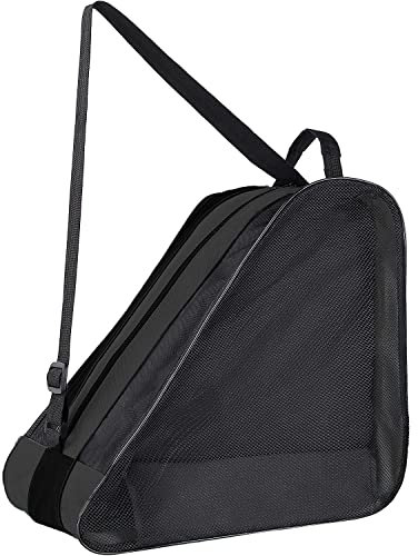 MXiiXM® Rollschuh-Tasche, atmungsaktive Schlittschuh-Taschen mit verstellbarem Schultergurt, Oxford-Stoff, Skating-Schuhe, Kinder und Erwachsene, Rollschuh-Zubehör (schwarz)