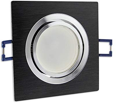 6x LED Einbaustrahler Set eckig - schwarz 5 Watt neutralweiß Dimmbar 230V flach (30 Tiefe) - Leuchte schwenkbar 68 - Einbau-Spot Decken-Strahler