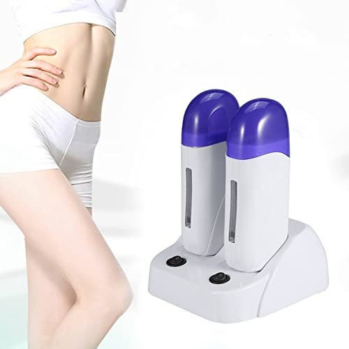 Roll-On Wax Heater, Cartridge Wax Enthaarungswalze Electric Wax Warmer Warmwachsgerät für Beauty Body Hair Removal Machine für Frauen und Männer(EU-Double)