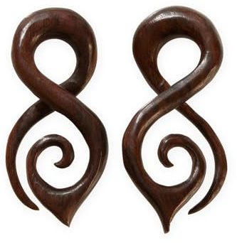 Fly Style 1 Paar Piercing Ohr Expander aus Holz - Dehnschnecke Dehnspirale Dehnungsschnecke Dehnsichel