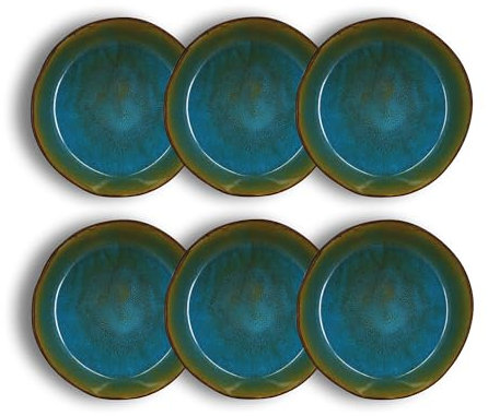 OGO LIVING - Lot 6 assiettes coupe motala 15cm en grès bleu - 2614325