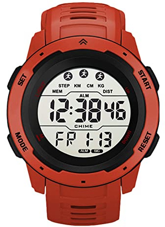 Reloj Deportivo Digital, Reloj Deportivo Digital para Hombres, Relojes de Pulsera Electrónicos Militares a Prueba de Agua para Hombres con Cronómetro, Alarma, Retroiluminación LED