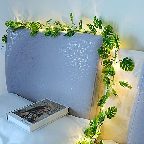 Creperture Efeu Lichterkette, 2m Künstliche Efeu Girlanden mit 20 Led Lichterketten, Künstliche Efeu Girlande Pflanzen für Zuhause, Garten, Schlafzimmer, Hochzeit, Party, Wanddekoration