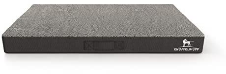 Knuffelwuff orthopädische Hundematte Ellenie aus Teddymaterial und Velours 120 x 72cm Grau - rutschfeste Unterboden - leicht zu reinigen - für große, mittelgroße und kleine Hunde
