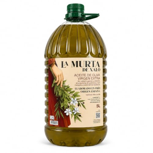 L'Abella Mel | Aceite de Oliva Virgen Extra Garrafas 5 Litros AOVE La Murta | Manzanilla Monovarietal | Extracción en Frío | Valle Jalón Alicante | Garrafa 5 L