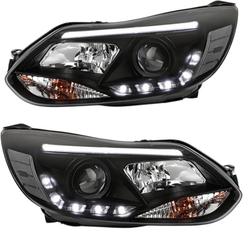 LED Light Tube Scheinwerfer in schwarz für Ford Focus MK3 2011-2014