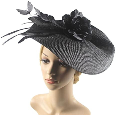 Schmetterlings-Blumen-Derby-Hut für Tea-Party-Frauen Kentucky-Fascinator Pillbox für Kirche, Cloche-Kopfschmuck, Brautparty