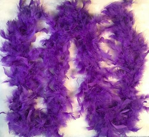 Weiße rote Hühnerfederstreifen, Türkei-Federboa für Bekleidungszubehör, Kleidung, Nähen, 2 Yard/Los, Lila