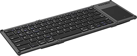 Yklhsocneg Tastiera pieghevole con touchpad wireless Bluetooth 78 touchpad tastiera ricaricabile per iOS, Android, Windows PC Laptop Tablet