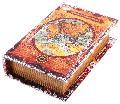 Angoily Vintage Gefälschte Buchbox Retro Aufbewahrungsbox Aus Holz Für Schmuck Und Wertsachen Geheimfach Täuschend Echtes Buchdesign Für Büro Und Zuhause