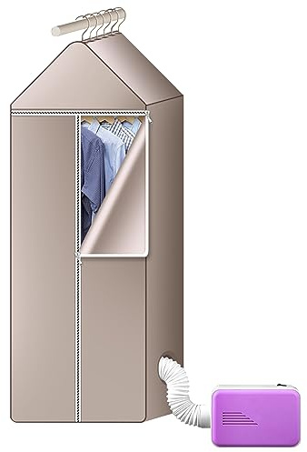 Wäschetrockner Elektrischer, Tragbare Trockenmaschine, 600W Warmlufttrockner, Trocknen bei konstanter Temperatur, keine Beschädigung der Kleidung, Elektrischer Trockner/Rack für Zuhause, Reisen (Gold)