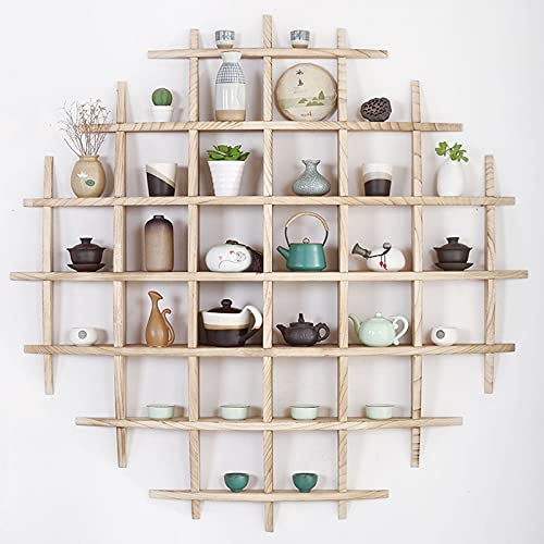 Regale FüR Die Wand,KuriositäTenregal,Wandregal Rund,Organizer FüR Teekannen,Kunsthandwerk,Figuren, ErinnerungsstüCke Und Miniaturen.,A-100 * 100cm