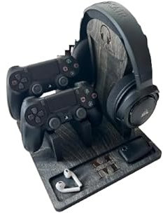 Personalized Gaming Controller Holder and Headphone Stand, Graduation Gift for Him, Gamer Room Decor, Headset Stand, Boyfriend Gift Teen Gift (Stone Colour, Not Personalised)