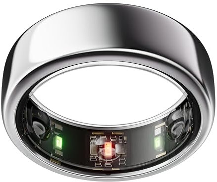 OURA Gen3 Horizon Smart-Ring - Größe 7, Silver | Wearable für Schlaf-, Herzfrequenz- und Fitnesstracking - Bis zu 7 Tage Akkulaufzeit - Kompatibel mit iOS/Android - Bestimme Deine Größe vor dem Kauf