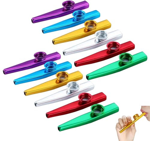 XNIVUIS 12 Stück Kazoo Kazoo Set Kazoo Instrument Farbe Kazoos Musikinstrument Kasu Musikinstrumente mit 12 Flötenmembranen lustiges Instrument für Kinder und Musikliebhaber Anfänger (Mehrfarbig)