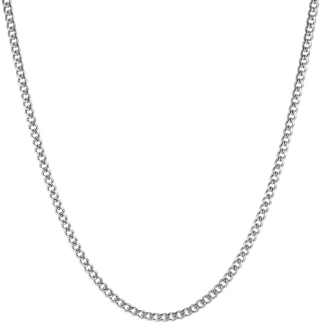 HZMAN Herren Halskette Edelstahl Silber Kette, 41-76cm / 3.5-9mm | Klassische Hip Hop Cuban Chain für Männer