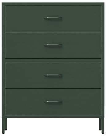 Jan Nowak Metall Kommode Schubladenkommode Industrial Loft 80x101,5x40 cm | Komodenschrank, Schubladenschrank im Loft Style für Schlafzimmer, Wohnzimmer, Kinderzimmer, Flur, robuster Metallkorpus