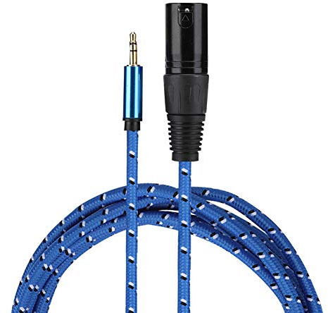 JTLB Câble Audio Professionnel, 3.5mm Stéréo Mâle vers XLR Mâle Adaptateur, 3 Mètres, Cordon de Raccordement de qualité Supérieure pour Accessoires de Musique