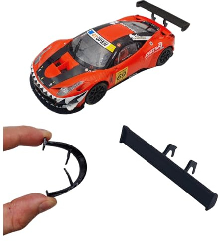 Blackslot Flexibler Spoiler – Carrera Zubehör für 124 Ferrari 458 GT3, Carrera Bahn Tuning Ersatzteil Kleinteil im Maßstab 1:24