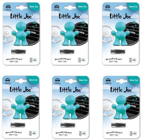 Little Joe 6er Pack NewCar Türkis Lufterfrischer fürs Auto zur Montage an jedem Lüftungsgitter +/-45 Tage Frische im Auto, Haushalt, Büro, Küchen- oder Kleiderschrank, Schubladen etc.