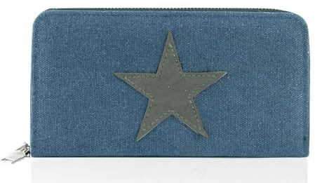 Gloop Monedero con diseño de estrellas, azul vaquero, Einheitsgröße, Clásico