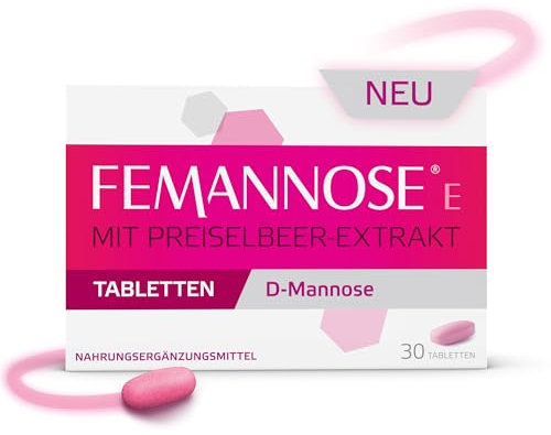 FEMANNOSE® E Tabletten | D-Mannose und Preiselbeer-Extrakt | 30 Tabletten | 1.000 mg D-Mannose pro Tablette