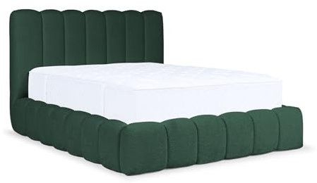 MEBLINI Carlos Polsterbett 120x200 mit Lattenrost - Bubble Bett - Cloud - Marshmallow Bed - Kopfteil Bett mit Stauraum - Betten - 120x200 - Grün Boucle ohne Matratze