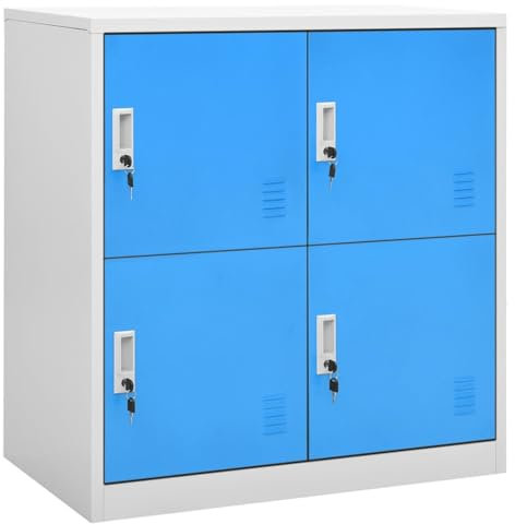 Xichuzi Schließfachschrank, Wertfachschrank, Fächerschrank, Spinte Schrank, Schließfachschrank, Schließfach, Aufbewahrungsschrã¤nke, Hellgrau und Blau 90x45x92,5 cm Stahl