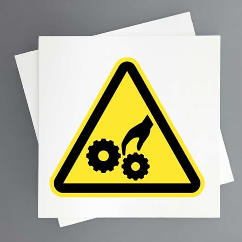 Cartel Advertencia Peligro Atrapamiento Pack 2ud de 19x19 cm Señal de Advertencia Peligro - Seguridad Industrial y EPIS (Atrapamiento)