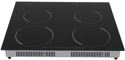 Estufa eléctrica de cerámica, placa de cocción eléctrica por infrarrojos, 6000 W, pantalla táctil, 4 zonas de cocción, placa de cocción integrada con temporizador para ollas con fondo plano