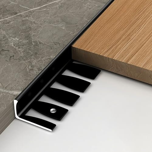 Raouoae Profilé d'angle en L pour Carrelage Rail De Finition Pliable pour Murs Et Sols 90 Cm X 3 Pièces Protection Élégante pour Bordures Et Coins, Idéal pour Salle De Bain Et Cuisine(Black,H:12.5MM)