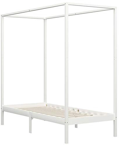 Festnight Himmelbett Holzbett 90x200 cm Ehebett Bettgestell Holz Doppelbett Einzelbett Bett Bettrahmen Schlafzimmerbett