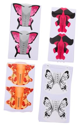 Beaupretty 400 Piezas Herramientas Para Uñas Unidades De Pegatinas Guía Moldes Para Uñas Colores Surtidos Para Manicura Casa