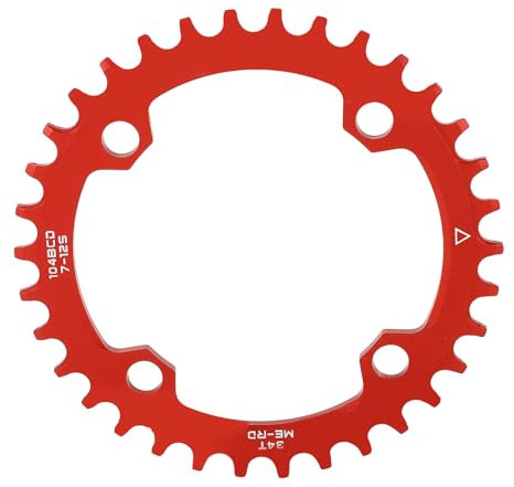 Baxnore Mountain -Cycle -Kettenreine, Antirust -Aluminiumlegierung schmal breites Einkettenrad, Nicht -Drop -Zyklus -Rundketten für Radsportkomponenten (Rot)