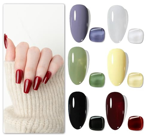 Sun&Beam Nails One-Step Gel Nagellack 3-in-1 Ohne Base und Top Coat Kein Feilen nötig UV/LED geeignet Einfaches Entfernen 6er-Set (17+20+27+32+39+42)