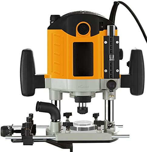 YQVEOT Fresadora de Madera Rebajadora Eléctrica, Enrutador eléctrico for carpintería, Recortadora de Madera de 2100W, máquina cortadora de Ranuras y Grabado, carpintería Tallada a Mano(2100W)
