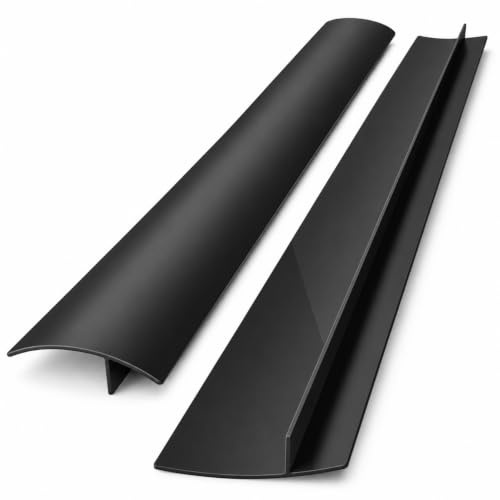 GJFWQC 2 Pack Silicone Stove Gap Covers, 25 Inch Black Strips | Heat-resistant cooker gap fillers for kitchen counters, anti-stain, easy to clean and flexible fit