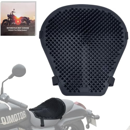 HETESER Motorcycle Seat Cushion, Silicone Motorcycle Seat Cushion Pad with Bullet Design, 3D Support & Shock Absorption, Breathable Comfortable and Easy Clean Motorcycle Seat Cover