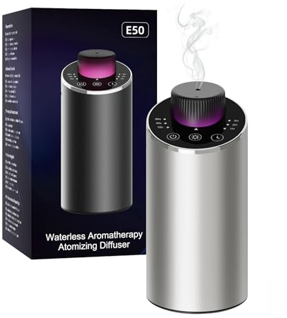 Wasserloser Diffuser mit 4 Countdown-Timer 3 Nebel Ebene, Tragbarer Aroma Diffuser kabellos USB Wiederaufladbarer Aroma Diffusor Wasserloser Diffuser für Haus, Zimmer, Auto, Büro & Reise