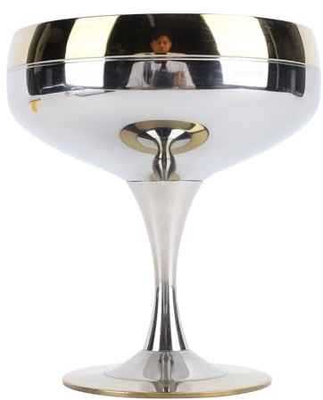ZAWELIYO Calice da Gelato in Acciaio Inossidabile Coppa da Dessert con Piede Alto Coppa da Cocktail Martini da 200 Ml con Grado Alimentare SUS304 per Feste Matrimoni All'aperto