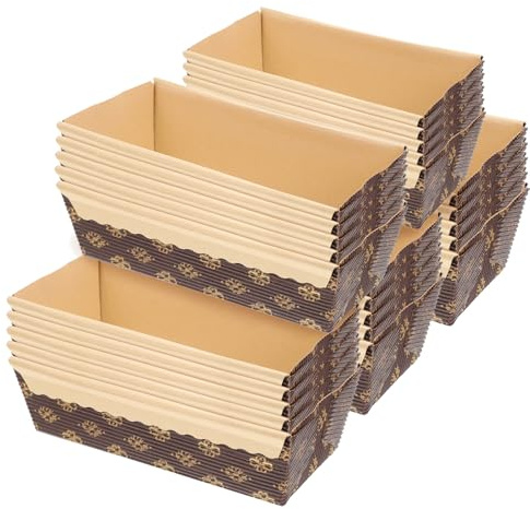 NUOBESTY Lot de 25 caissettes à gâteaux en papier kraft épais, résistantes à la chaleur, empilables, carrées, pour cuisson de cakes, muffins et pâtisseries, adaptées à la maison et aux professionnels