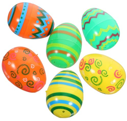 DOITOOL 12 Cajas de Plástico Rellenables para Huevos de Pascua, Dulces, Suministros para Fiestas de Pascua, Colores Surtidos