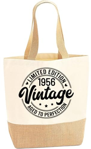 Aoohaha 70. Geburtstagsgeschenke für Frauen, Vintage 1956 Tragetasche Handtasche, Geschenke zum 70 Geburtstag Einkaufstasche für Damen, Mutter, Freundin, Kollegin, Ehefrau, Schwester, Oma, Patentante