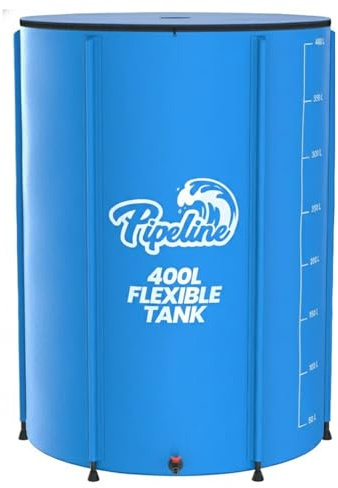 Pipeline 400L Flexible Rain Barrel Tank – High Capacity Collapsible Rainwater Tank for Garden Water Storage, Portable Water Butt & Rain Barrel Water Collector for Irrigation & Gardens