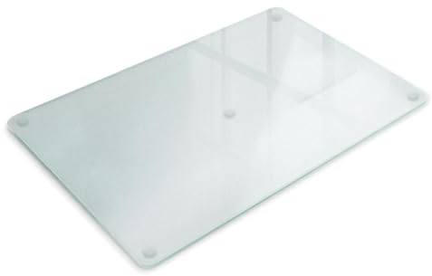 Glasskärbräda 52x30 cm | Rektangulär | Köksbräda | med Halkfria Fötter | för Kök | Frostat Glas | Reptålig | Härdat Glas | Lätt att Rengöra | Värmebeständig | Mattglas