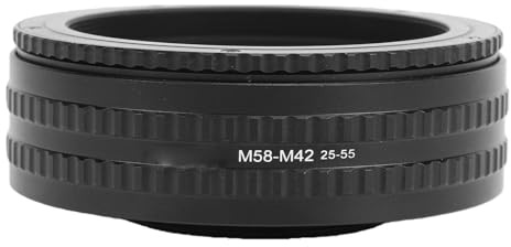 Fabater Adattatore Elicoidale di Messa a Fuoco da M58 a M42 da 25 Mm a 55 Mm, Tubo di Prolunga Macro con Regolazione della Messa a Fuoco e Precisa, per Obiettivi Vintage