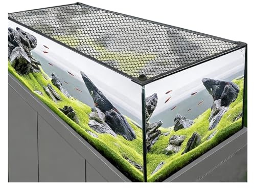 Générique Couvercle D'Aquarium Couverture Anti-Saut DIY Magnétique,Couvercle De Terrarium en Filet sur Mesure, Couverture Anti-Saut D'Aquarium Découpable Aérée Et Transparente(150x50CM/59.06x19.69in)