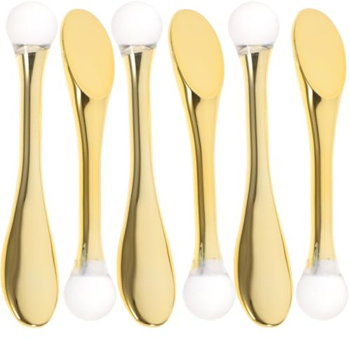 CORHAD 6 Stück Make Up Stift aus Acryl Leichter Gesichtscremelöffel für Gesichtscreme Massage Stab in Gold für Manuelle Gesichtsmassage