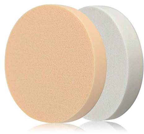 LASSUM 6 Pcs Round Makeup Sponge Facial Powder Puff,Beauty Makeup Foundation Powder Puff -Uses for Dry and Wet 3.54 Diameter